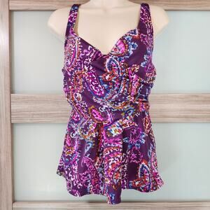 Lands End Purple Tankini Size 10